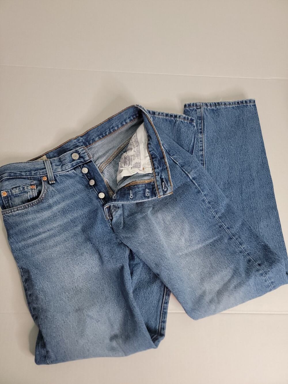 Levis 501 90's Jeans SZ 27 Premium Straight High Rise Button Fly Model Of Duty